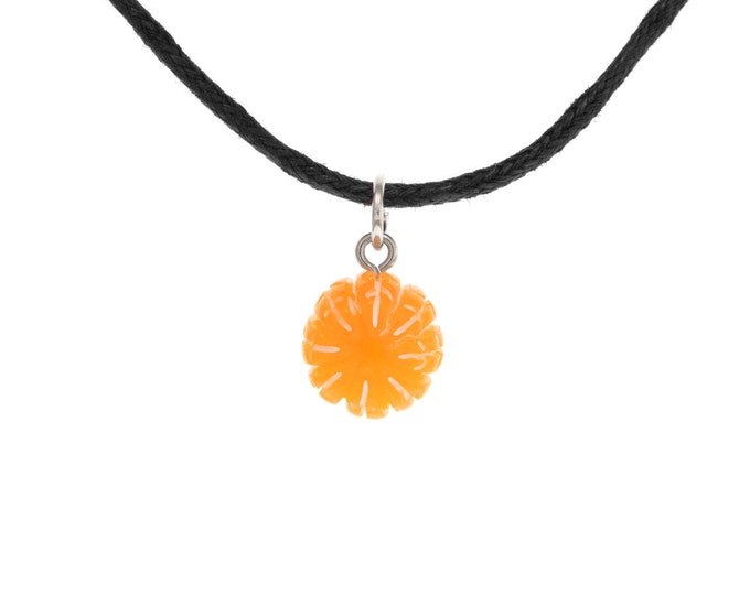Friendship Necklaces Food. Orange Fruit Jewelry with Peeled Orange Pendant. Necklace Citrus Fruit. Cute Vegan Design Gift for Friends, Bff