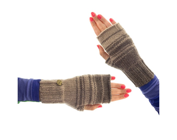 Warm Mittens for Adults, Cool Winter Cashmere Wool Fingerless Gloves Crochet