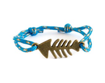 Fish Bracelet, Fish Jewelry Men, Fish Friendship Bracelet, Fisherman Gift Ideas. 2 mm