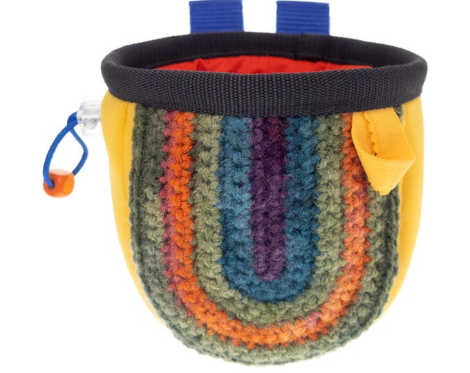 Small Climbing Chalk Bag for Kids. Rock Climbing and Bouldering Crochet Chalk Bag for Junior, Boy, Girl. Child Chalkbag, Belt Option. S Size