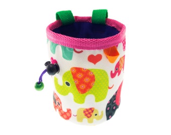 Rock Climbing Chalk Bag, Cute Bouldering Chalk Bucket Climbing, Best Gym Accessories. M Size