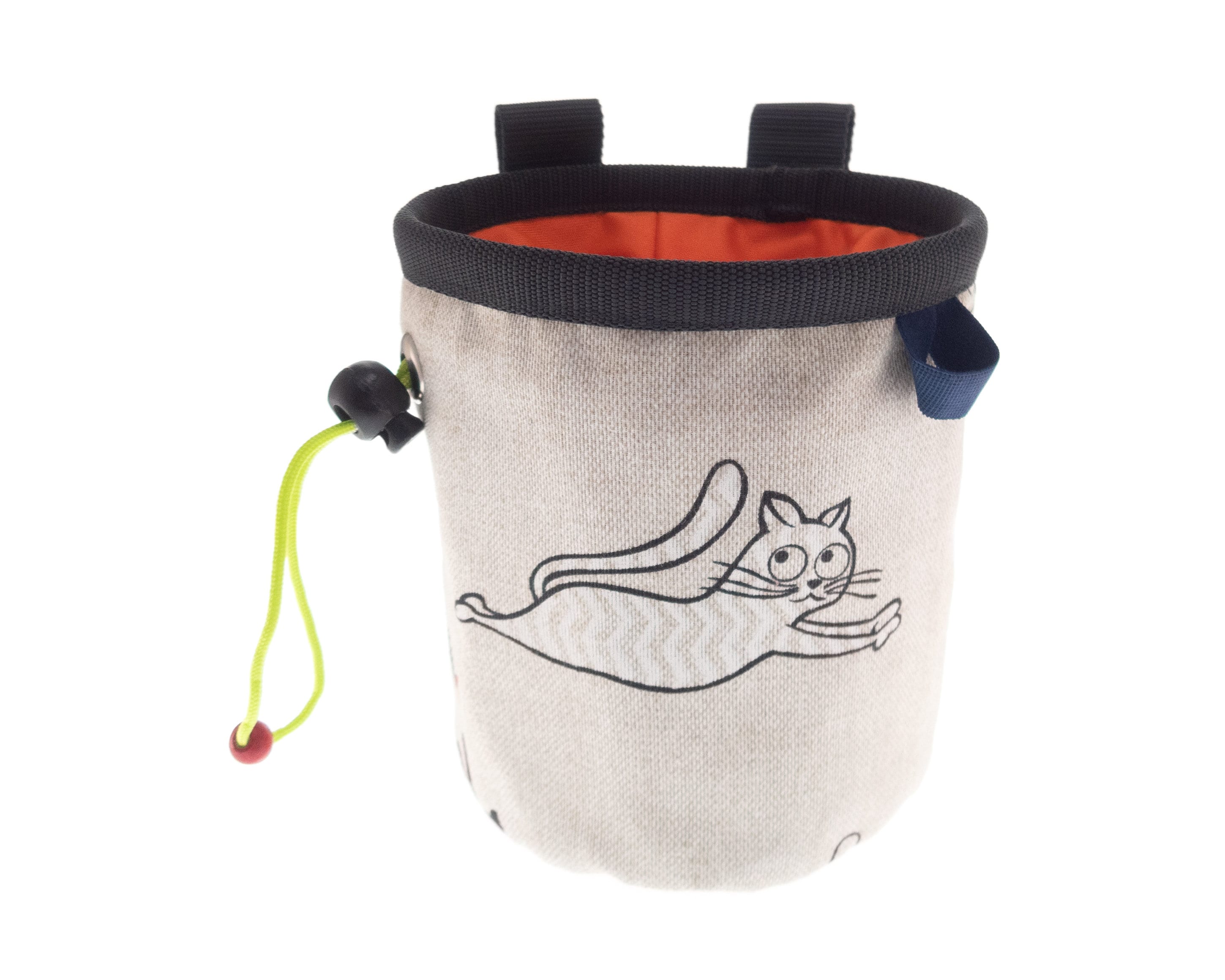 Lightweight Chalk Bag with Cat. Rock Climbing Bag. Bouldering Bag