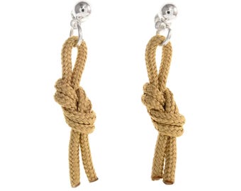 Best Friend Knot Earrings for Her. Big Dangle Rope Earrings with Figure 8 Knot for Rock Climbing Girl. Matching Long Dangling Jewelry Luxury
