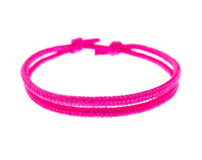 Friendship Bracelet Slip Knot, Adjustable Sliding Knot Closure. Unique String Bracelet Gift for Boyfriend Girlfriend. Unisex Rope Cord. 2 mm