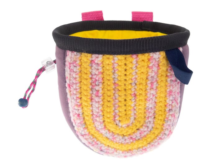 Cool Chalk Bag for Climbing, Rock Climbing Outdoor Gear Bouldering Bucket, Knit Gym Bag of Neoprene by Nadamlada. Size M
