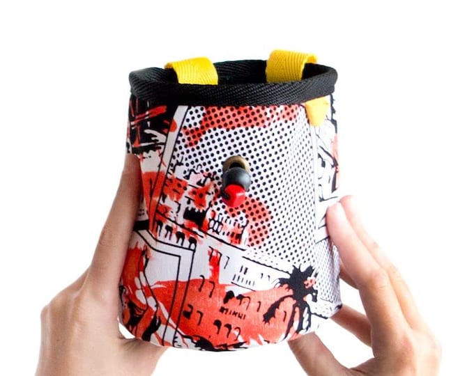 Climbing Chalk Bag. Chalk Bucket. Rock Climbing Powder Bag. Climbing Accessories. Gift for Climbers. Size L