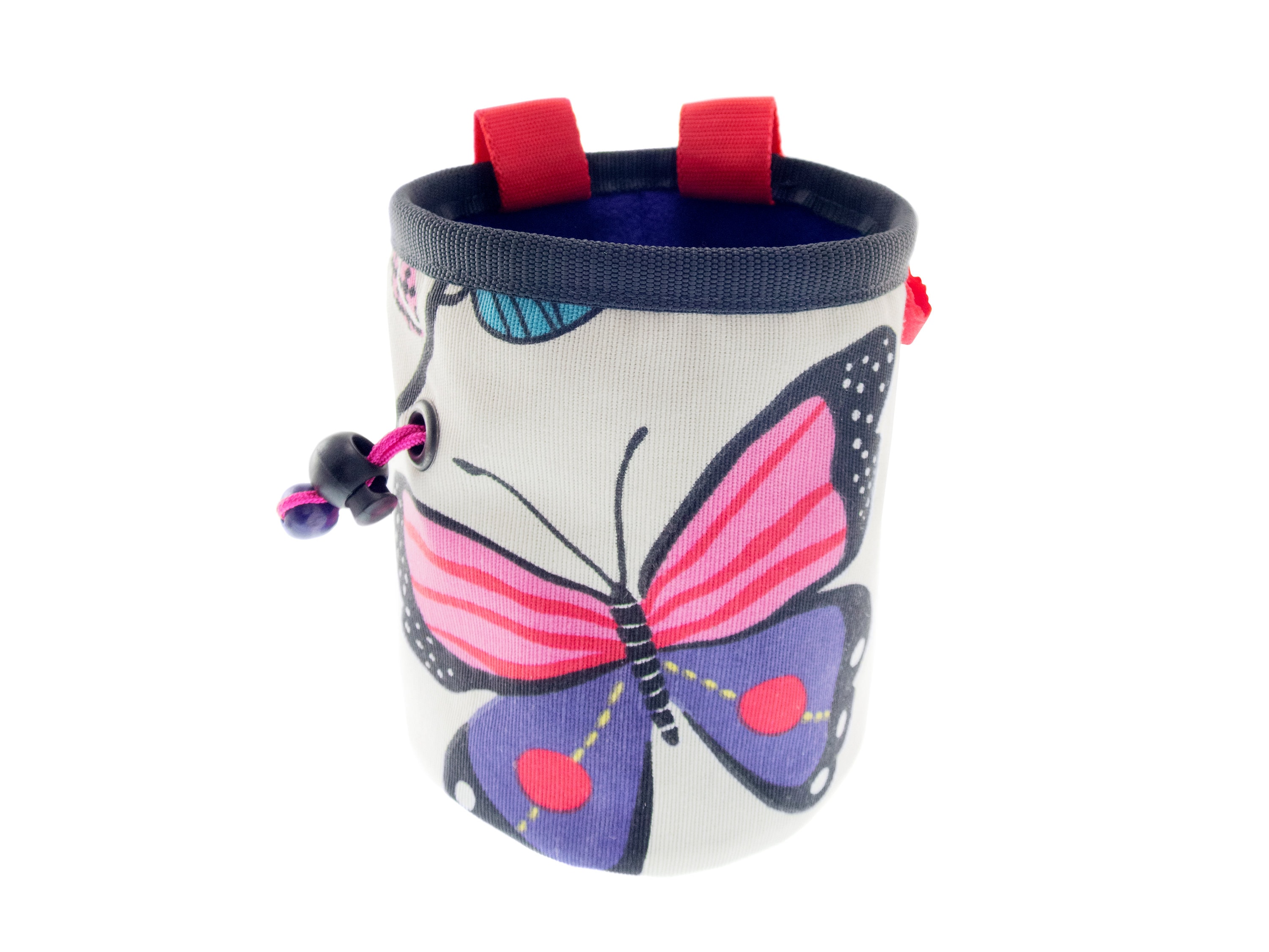 Pink Chalk Bag, Handmade Rock Climbing Cool Bucket Chalk Bag with Belt