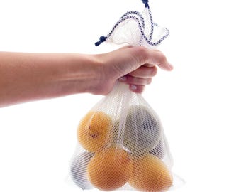 Produce Bag Mesh, Reusable Net Zero Waste Eco Friendly Veggie Vegetable Fruit Drawstring Bag