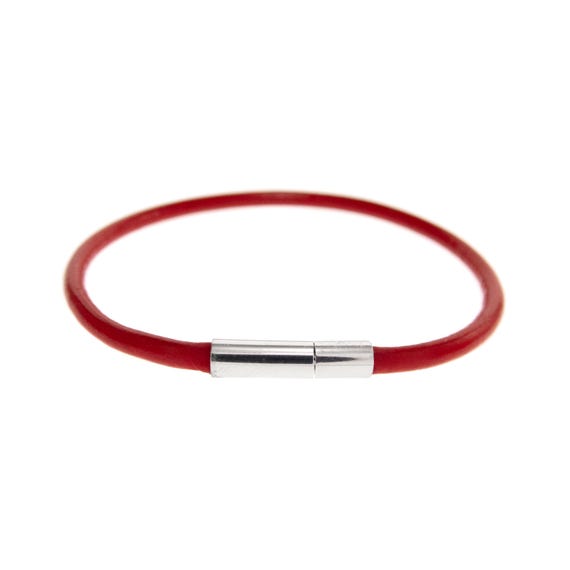 Leather Cord Wrap Red Protection Bracelet for Men Women