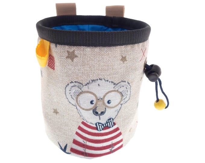 Chalk Pot Climbing Kids, Bouldering Gym Chalk Bag, Animal Cute Bear Deluxe Cool Chalk Bucket. Size S