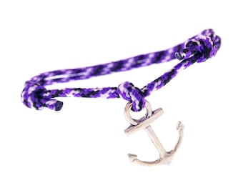 Nautical Rope Bracelet Men, Sailing Anchor Braided Paracord Jewelry, Marine Cord Mens Bracelet. 2mm