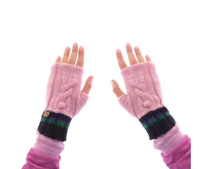 Fingerless Gloves Womens, Cashmere Winter Half Finger Mittens, Ladies Winter Fingerless Gloves