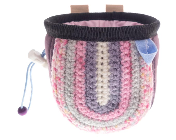 Little Girl Climbing Chalk Bag, Junior Childrens Pink Chalk Pouch, Indoor Kids Rock Gym Chalk Bucket. S Size