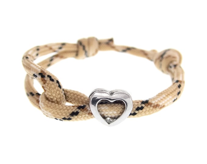 Rock Climbing Themed Gifts for Him or Her. Rope Heart Bracelet. Adults Indoor Climbers Gift Ideas. For Climb Enthusiast Women, Men, Lady 4mm