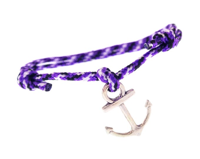 Nautical Rope Bracelet Men, Sailing Anchor Braided Paracord Jewelry, Marine Cord Mens Bracelet. 2 mm