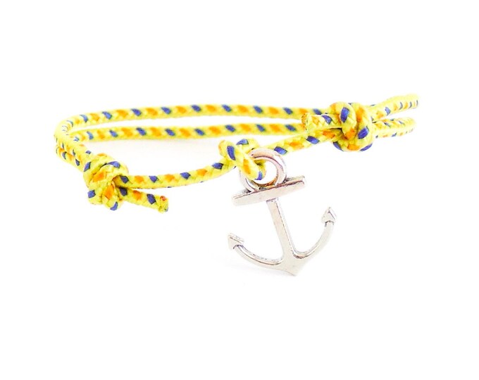 Navy Bracelet, Nautical Bracelet, Anchor Bracelet, Rock Climbing Jewelry with Anchor. 2 mm