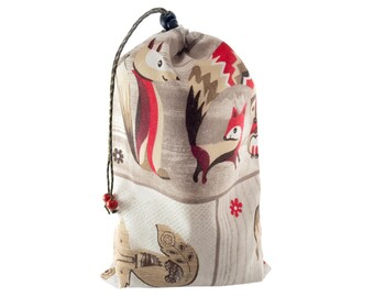 Eco Friendly Bag, Sustainable Shopping Purse, Cute Reusable Produce Handbag, Earth Friendly Grocery Drawstring Tote H33/W21 cm