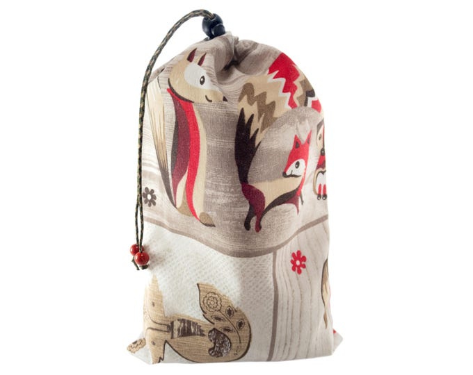 Eco Friendly Bag, Sustainable Shopping Purse, Cute Reusable Produce Handbag, Earth Friendly Grocery Drawstring Tote H33/W21 cm