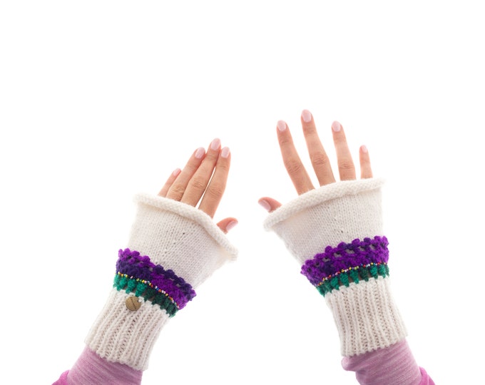 Hand Gloves Woolen Knitted, Winter Half Hand Fingerless Gloves, Texting Mittens without Fingers for Ladies