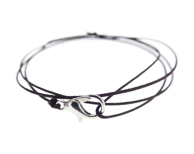 Simple and Elegant Bracelet Adjustable. Ladies or Mens Lucky String Bracelet. Stylish Thin Rope Anklet with Clasp. Ankle Bracelet. 0.8mm