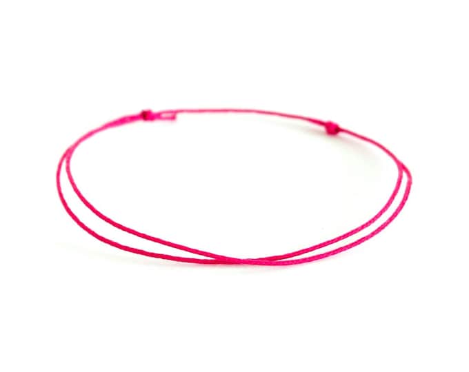 Plain Bracelets For Women, Plain Bracelet For Men, Sliding Knot Bracelet Expandable Friendship of Rop. Cuff Design in Red and Black. 0.8 mm