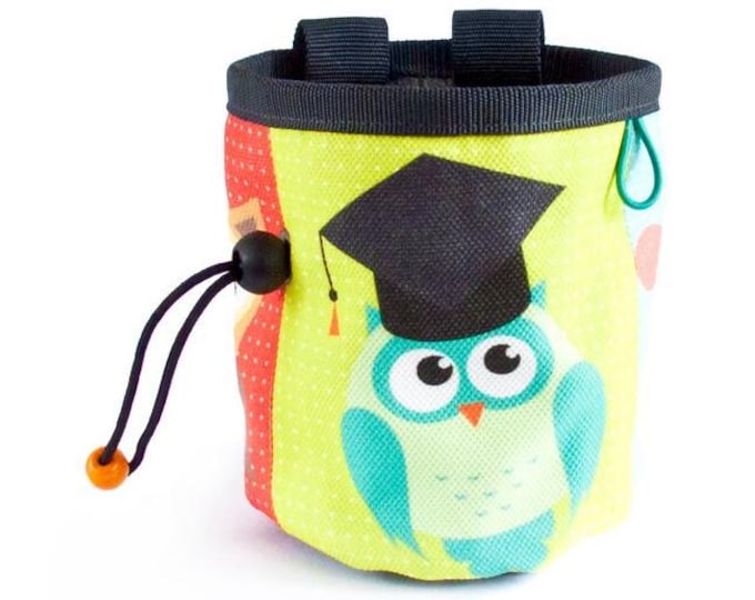 Chalk Bag Climbing Gear. Rock Climbing Gifts. Chalkbag. Handmade Chalk Bag with Owl, Size M