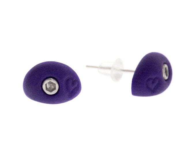 North Wall Climbing Earrings Studs with Hearts, Climbing Gym Jewelry, Rock Climbing Accessories Equipment. Bouldering Jewelry Gift Idea Jugs