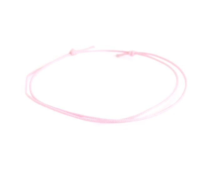 Thin Bracelet For Women, Thin Bracelet For Men, Very Thin Bracelet Cord For Runners Adjustable Rope Cuff In Black, Red, Pink Yarn. 0.8 mm