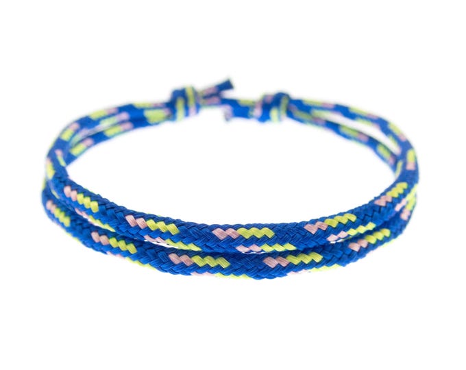 Vegan Wrap Bracelet Friendship. Handmade Wrap Around Jewelry Mens Womens. Ladies Stretch Bracelet Thin Nylon String Adjustable. 2 mm