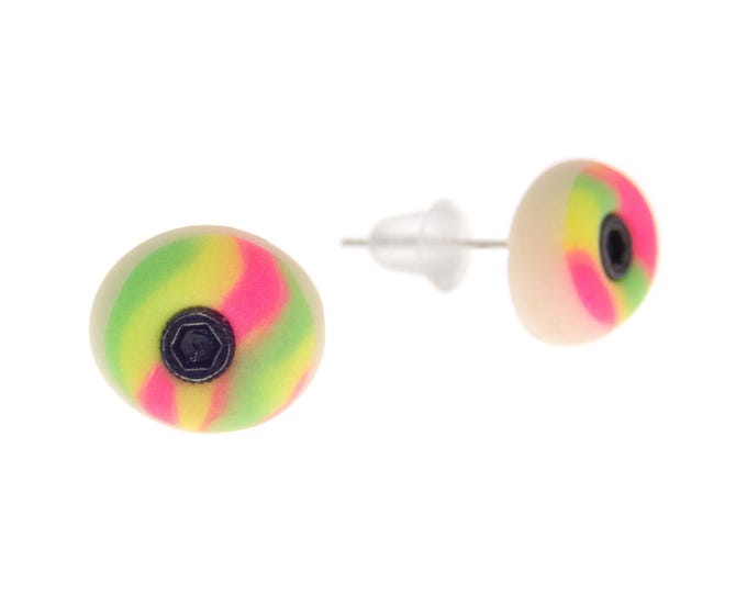 Rock Climbing Gym Earrings Holds Bouldering Jewelry. Climb Wall Equipment. Tiny Climbing Crimps, Jugs, Gear Accessories for Men, Women. Neon