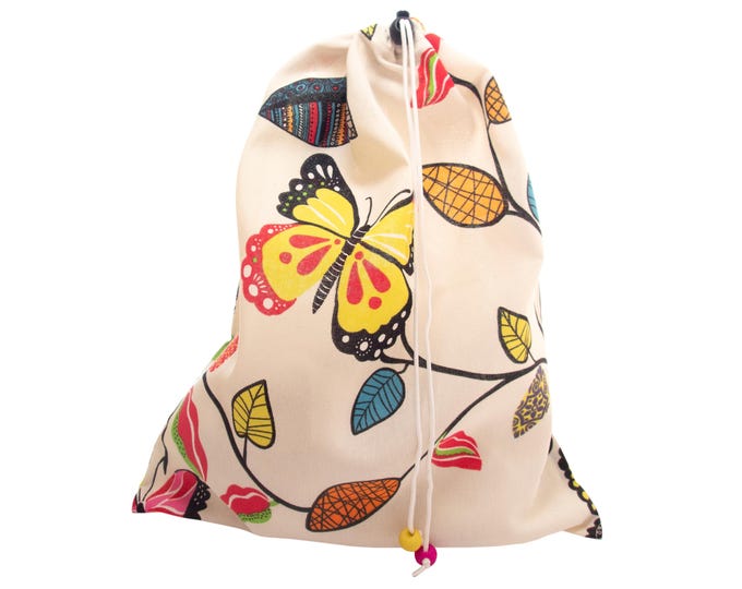 Cotton Drawstring Laundry Bag Large, Canvas Drawstring Laundry Bag of Fabric with Closure, for Shoes H43/W35cm