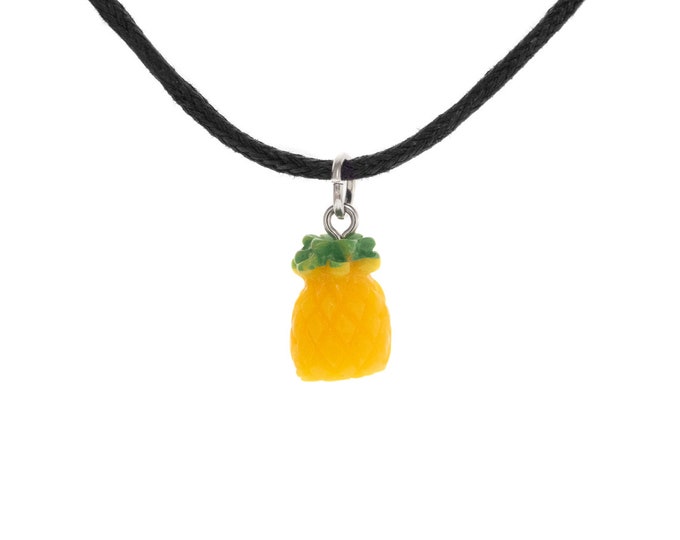 Women Pineapple Necklace. Women's Hawaiian Pendant Necklace. Hawaii Style Vegetarian Themed Jewelry. Women's Necklace Vegan Bead. Gift idea