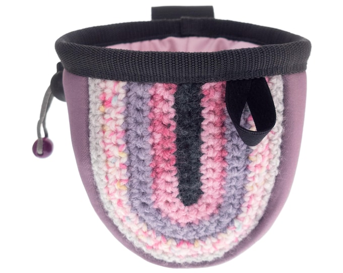 Rock Climbing Kids Chalk Bag. Cute Chalk Bag Bouldering Bucket. Chalkbag for Children. Pink Neoprene Girls Chalk Pot. Belt Available. S Size