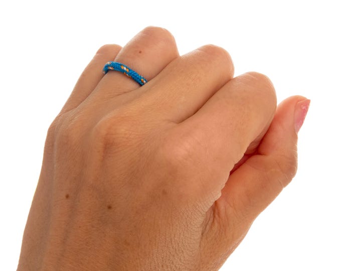 Rock Climbing Rope Ring, Mountain Ring, Statement Climbing Jewelry Trekker, Mountaineer, Rock Climber Girl. Minimalist Rock Climbing Gifts