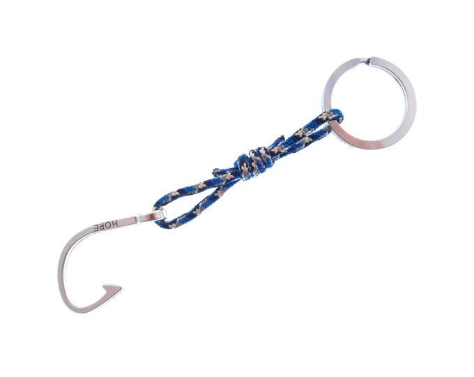Key Chain Men, Fish Hook Keychain, Custom Cute Designs Hoop for Keys. Guy Boyfriend Gift, Holder Key Fob