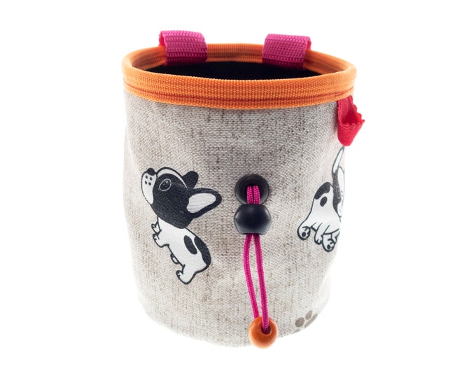 Rock Climbing Gear Chalk Bag, Cute Funny Bouldering Canvas Chalk Pot, Handmade Coolest Funky Climber Gift Idea. M Size