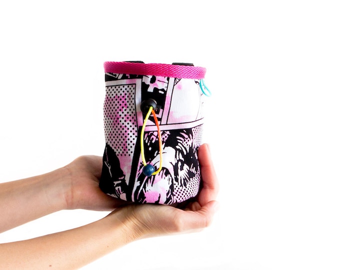 Handmade Chalk Bag. Rock Climbing Bag Chalk Pouch. Climbing Girls Chalkbag M Size