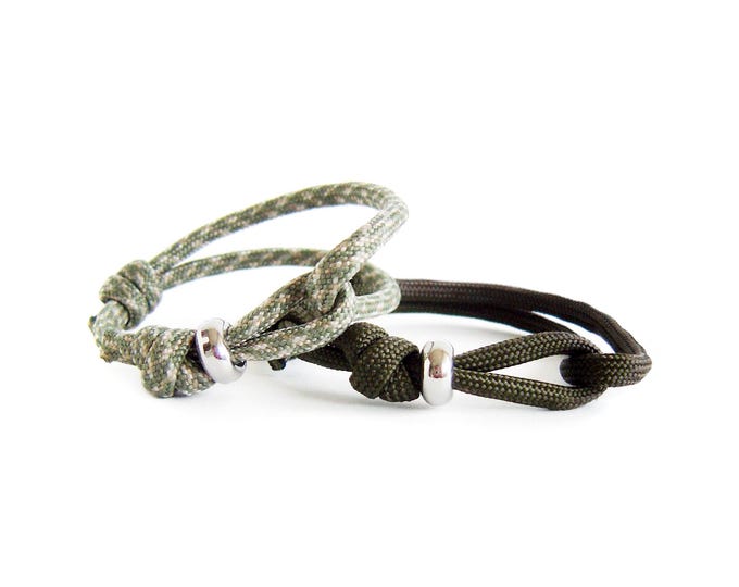 Woodland Jewelry, Woodland Bracelet, Rock Climbing Jewelry, Paracord Bracelet Men. 4 mm
