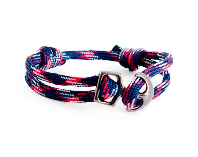 Mens Bracelet with Anchor Clasp. Mens Jewelry Anchor. Male Bracelet Anchor. Paracord String Rope Knot, Bracelets for Men. 4 mm