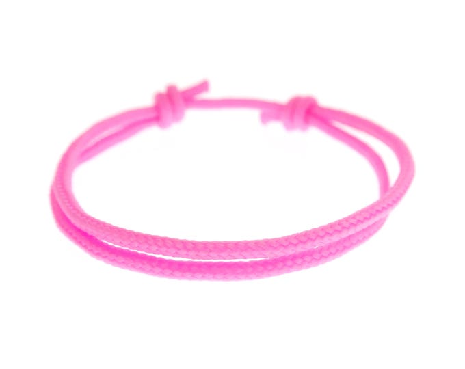 Surfer Beach Bracelet. Wave Friendship Surf Bracelet for Girl, Guy. String Pink Rope Jewelry for Ladies, Men, Women's and Men's Size. 2 mm