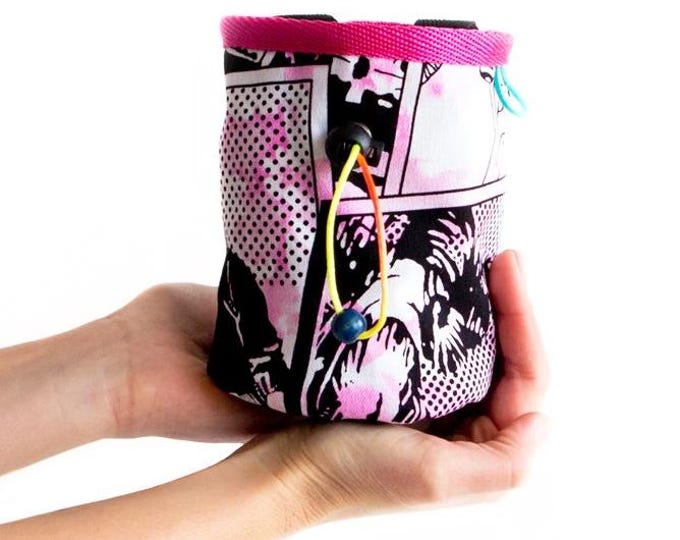 Handmade Chalk Bag. Rock Climbing Bag Chalk Pouch. Climbing Girls Chalkbag M Size