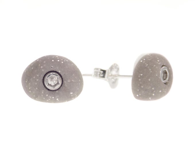 Gifts for Wall Climbers. Rock Climbing Jewelry Earrings. Indoor Climbers Gift Ideas. Miniature Climbing Holds Earrings Studs Grey Glittering