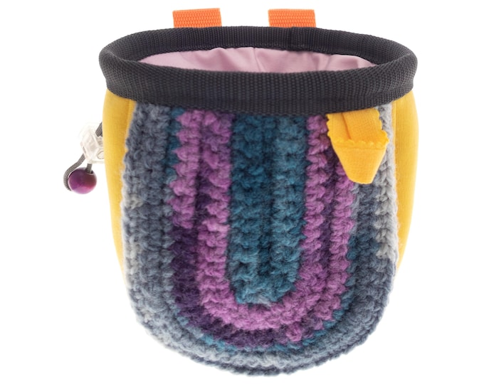 Kids Climbing Chalk Bag. Gym Wall Equipment. Junior Girl Bouldering Bag Attach Harness. S Size