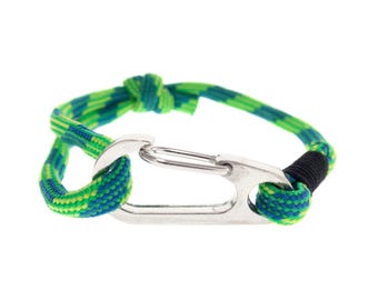 Surfer Bracelet for Guys and Girls. Adjustable Friendship Cord Cuff. Yacht Jewelry Gift. Surf Fashion Bracelet Womens, Mens. With Carabiner