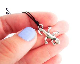 Mens Necklace Pendant from Wives Lizard Necklace. Lizard Pendant. Lizard Jewelry. Mens Necklace Surf