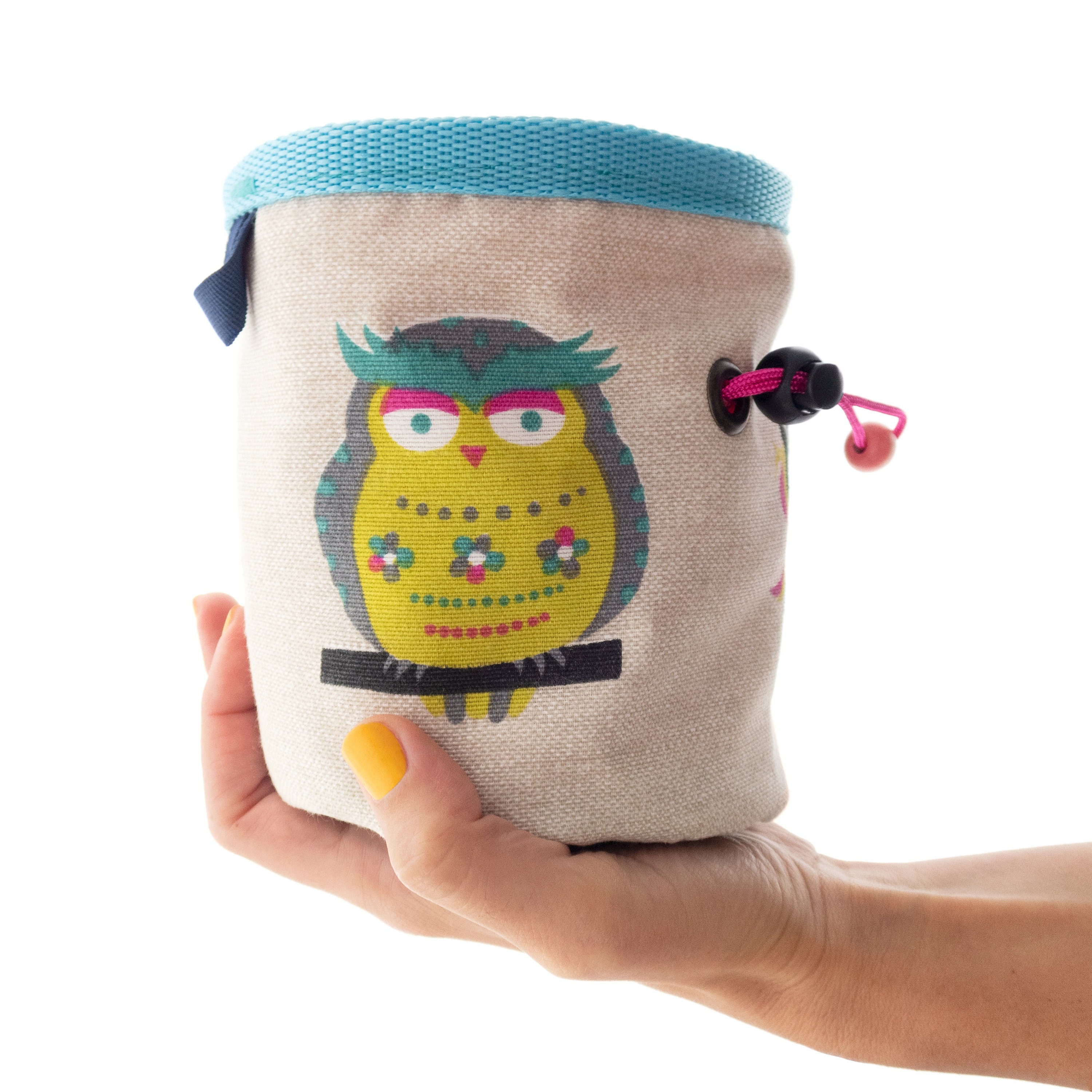 Climbing Chalk Pouch. Cool Owl Rock Climbing Chalk Bag, Cute Canvas