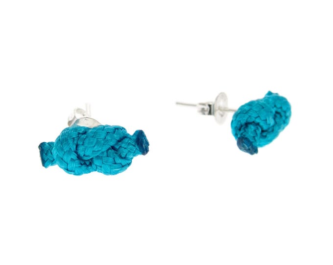 Rope Studs. Rope Knot Earrings. Sailing Knot Earrings. Rock Climbing Jewelry. Wall Climber Gift. Knotted Figure 8 Nylon Cord Stud. Infinity