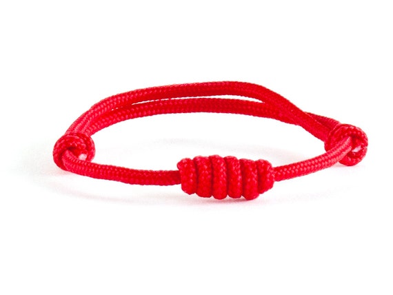 Paracord Bracelet, Survival Bracelet, Knot Rope Bracelet of Red