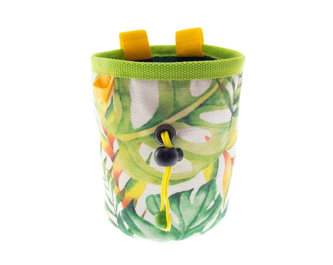 Cool Climbing Chalk Bag, Bouldering Chalk Bucket, Tropical Rock Climbing Pot Equipment, M Size