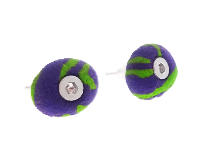 Rock Climbing Jewelry Earrings Holds. Moving Rock Wall Earrings. Custom Green Purple Design Rock Wall Holds Earrings. Punk Climber Gift, Fun